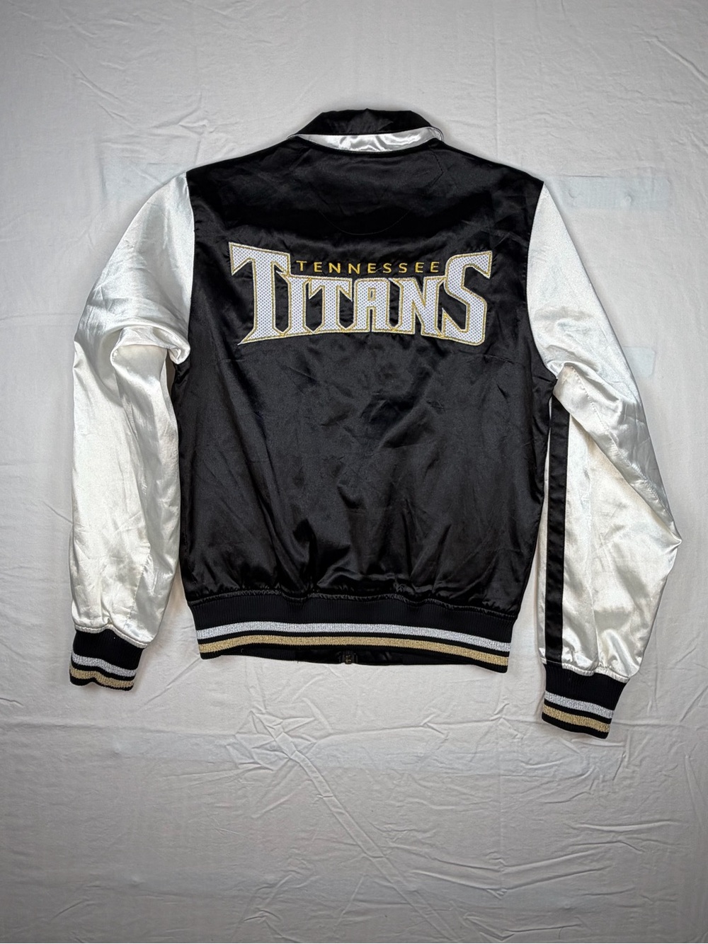 Women’s Reebok Tennessee Titans Satin Bomber Jacket NFL Y2K Small